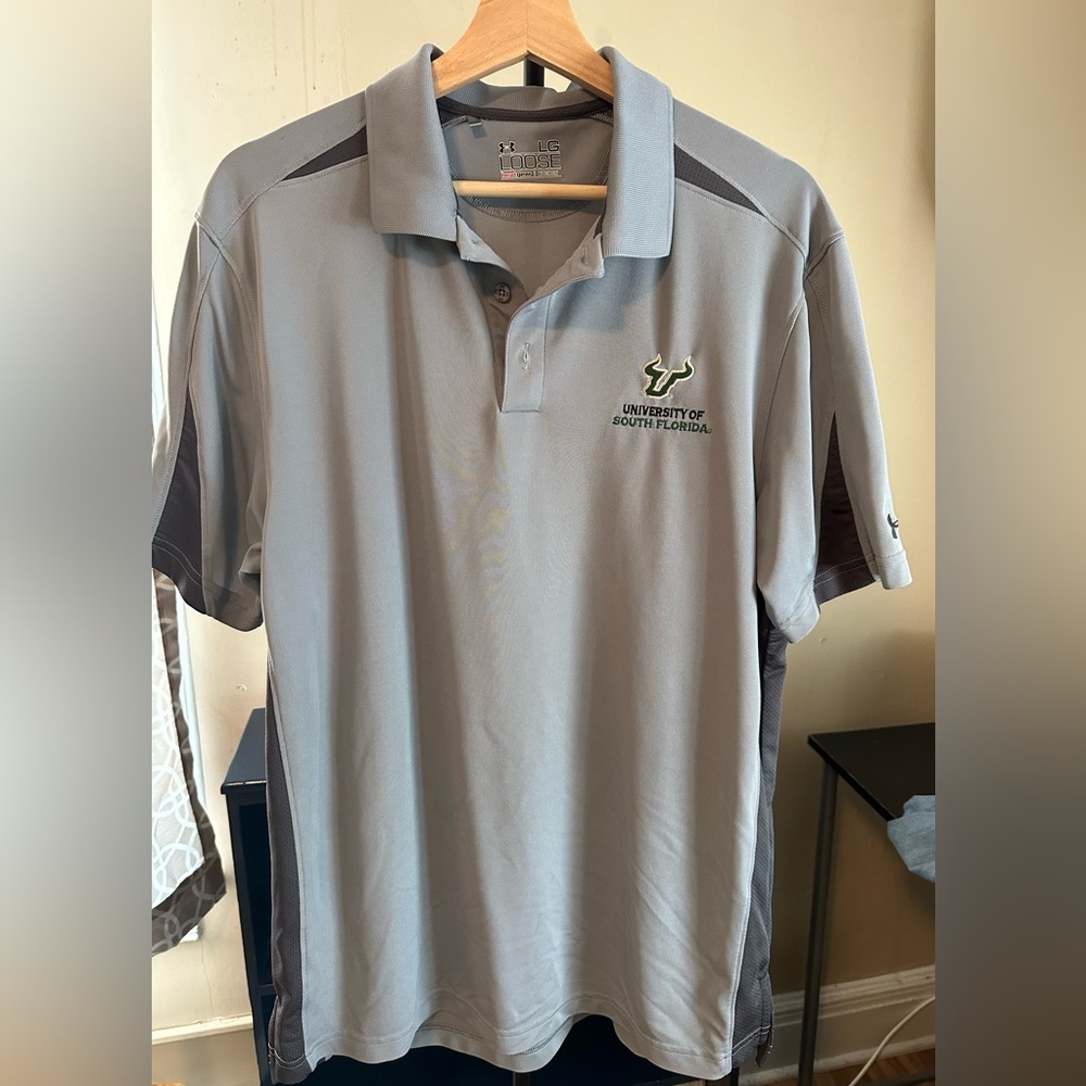 Underarmour men’s grey polo shirt